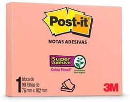 Bloco adesivo 3M post-it 76X102mm damasco 90 folhas Bloco adesivo 3M post-it 76X102mm damasco 90 folhas