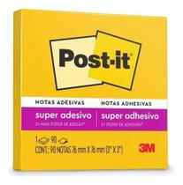 Bloco adesivo 3M post-it 76X76mm amarelo sol com 90 folhas