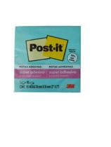 Bloco adesivo 3M post-it 76X76mm azul aqua 90 folhas