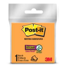 Bloco adesivo 3M post-It 76X76mm laranja 45 folhas Bloco adesivo 3M post-It 76X76mm laranja 45 folhas