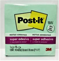 Bloco adesivo 3M post-it 76X76mm menta 90 folhas Bloco adesivo 3M post-it 76X76mm menta 90 folhas