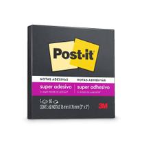 Bloco adesivo 3M post-it 76X76mm preto 60 folhas