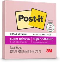 Bloco adesivo 3M post-it 76X76mm rosa milênio 90 folhas