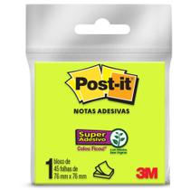 Bloco adesivo 3M post-it 76X76mm verde 45 folhas