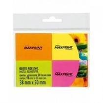 Bloco Adesivo 4 cores com 50 Folhas Cada Neon Maxprint 50x38mm