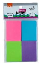 Bloco Adesivo 4 Cores Smart Notes Color BRW 38mmx51mm 200Fls