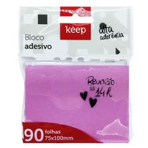 Bloco adesivo 75x100 90 fls rosa Keep - Multilaser