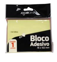 Bloco adesivo 76 x 102 mm - 100 fls - Jocar Office - amarelo CAIXA COM 24 UNIDADES