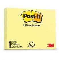 Bloco adesivo 76x102 100fls amarelo postit 657 hb004088132