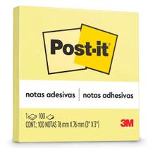 Bloco adesivo 76x76 100fls c/1 amarelo post it 654 hb004088090