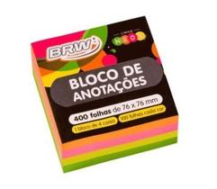 Bloco Adesivo 76x76 400 Folhas 4 Cores Brw