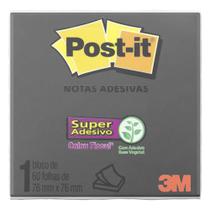 Bloco adesivo 76x76 90fls preto post it 654 hb004604466