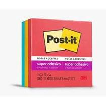 Bloco Adesivo 76x76mm Post-It Neon Diversão Com 270 folhas - 3M Bloco Adesivo 76x76mm Post-It Neon Diversão Com 270 folhas - 3M