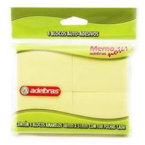 Bloco adesivo adelbras amar.38mmx51mm c/04 100fl und em48 Bloco adesivo adelbras amar.38mmx51mm c/04 100fl und em48