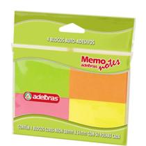 Bloco Adesivo Adelbras Neon 38x51 4un 50fl Bloco Adesivo Adelbras Neon 38x51 4un 50fl