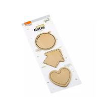 Bloco Adesivo BRW Smart Notes Tokens Kraft 03 Blocos com 25 Folhas