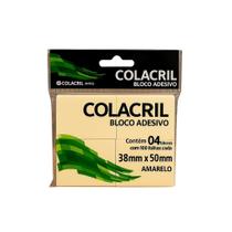 Bloco Adesivo Colacril - 4 Blocos de 100 Folhas 38mm x 50mm