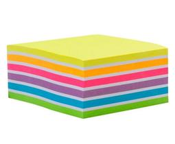 Bloco Adesivo Cubo Arco Íris Neon Com 400 Folhas