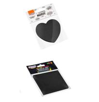 Bloco Adesivo de Anotações Preto 50 Fohas BRW - Unidade/Kit Recados Lembretes Autoadesivo Notas Adesivas