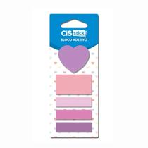 Bloco Adesivo Degradê Stick Coração Fofo 5 Peças CiS