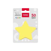 Bloco Adesivo Estrela 70x70mm Amarelo Neon 50fls - EI026