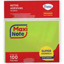 Bloco adesivo Frama maxi note 76X102mm verde 100 folhas Bloco adesivo Frama maxi note 76X102mm verde 100 folhas