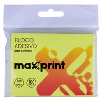 Bloco Adesivo Neon Amarelo 76x102mm 100 Folhas Maxprint 743397