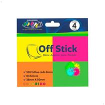 Bloco Adesivo Off Paper 38mmX50mm 4 Blocos Neon 100 Folhas