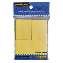 Bloco Adesivo para Anotações 38mm x 50mm Amarelo com 4 unidades - Masterprint