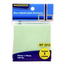 Bloco Adesivo para Anotações Verde 75x75mm com 100 Folhas Masterprint MP2012 Bloco Adesivo para Anotações Verde 75x75mm com 100 Folhas Masterprint MP2012