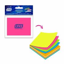 Bloco Adesivo para Recado Lyke Neon 5 Cores 76x102mm com 100 folhas