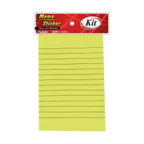 Bloco Adesivo Pautado - 101x152mm - Com 100 folhas - KIT Bloco Adesivo Pautado - 101x152mm - Com 100 folhas - KIT
