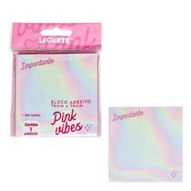 Bloco adesivo pink vibes holográfico importante - leoarte