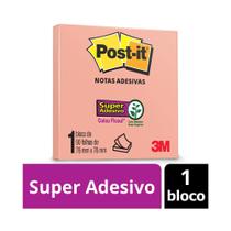 Bloco Adesivo Post It 3M Salmon 90 Folhas 76x76mm