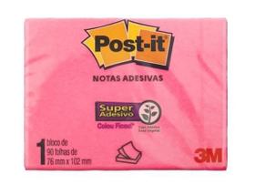 Bloco Adesivo Post-It 76x102 Com 90 Folhas 3M Rosa Milênio Bloco Adesivo Post-It 76x102 Com 90 Folhas 3M Rosa Milênio
