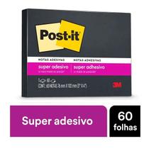 Bloco Adesivo Post-it 76x102 mm 60 Folhas Preto - 3M