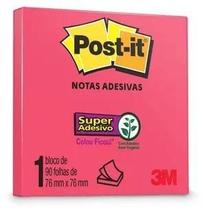 Bloco Adesivo Post-It 76x76 Com 90 Folhas ROSA POPPY Bloco Adesivo Post-It 76x76 Com 90 Folhas ROSA POPPY