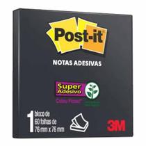 Bloco Adesivo Post-it 76x76 Preto 90 Folhas 4466 3m - Bl