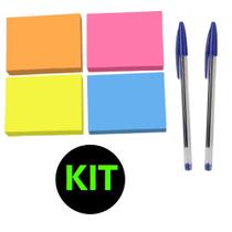 Bloco Adesivo Post-it Anotações 38x50 + 2 Canetas Bic Bloco Adesivo Post-it Anotações 38x50 + 2 Canetas Bic