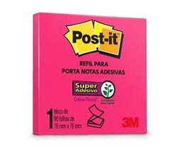 Bloco Adesivo Post-It Refil 76x76 Com 96 Folhas ROSA NEON