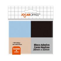 Bloco Adesivo Recado 38x50 Cores Neutras 100 Folhas - Jocar Office Bloco Adesivo Recado 38x50 Cores Neutras 100 Folhas - Jocar Office