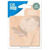Bloco Adesivo Recado 75x75 Boho Flores Outono 20 Folhas - CiS