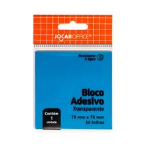 Bloco Adesivo Recado 76x76 Transparente Azul 50 Folhas - Jocar Office