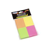 Bloco Adesivo Smart Notes 38x51mm Neon - 100fls 4blocos - BRW Bloco Adesivo Smart Notes 38x51mm Neon - 100fls 4blocos - BRW