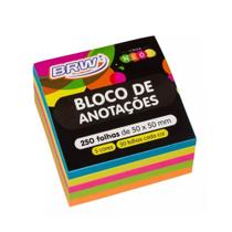 Bloco Adesivo Smart Notes BRW Color Neon 50 x 50mm c/ 250 Flhs