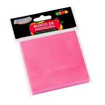 Bloco Adesivo Smart Notes Rosa Neon 76X76Mm - 100Fls - Brw