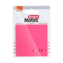 Bloco Adesivo Smart Notes Rosa Neon Cut Love 30 Folhas Com Detalhe 70mm x 70mm - BRW