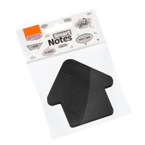 Bloco Adesivo Smart Notes Seta/Coração/Balão 70mm x 70mm Preto Com 50 Folhas - BRW