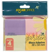 Bloco Adesivo Soul Garden- Kit com 4 cores em tom pastel -100f de cada - Jocar Office