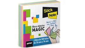 Bloco Adesivo Stick Magic De 100 Folhas 76x76mm Bloco Adesivo Stick Magic De 100 Folhas 76x76mm
